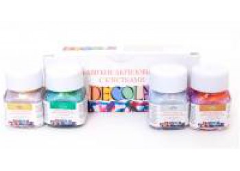 Набор ультра-мягких акриловых красок "металлик" Декола 4х10мл